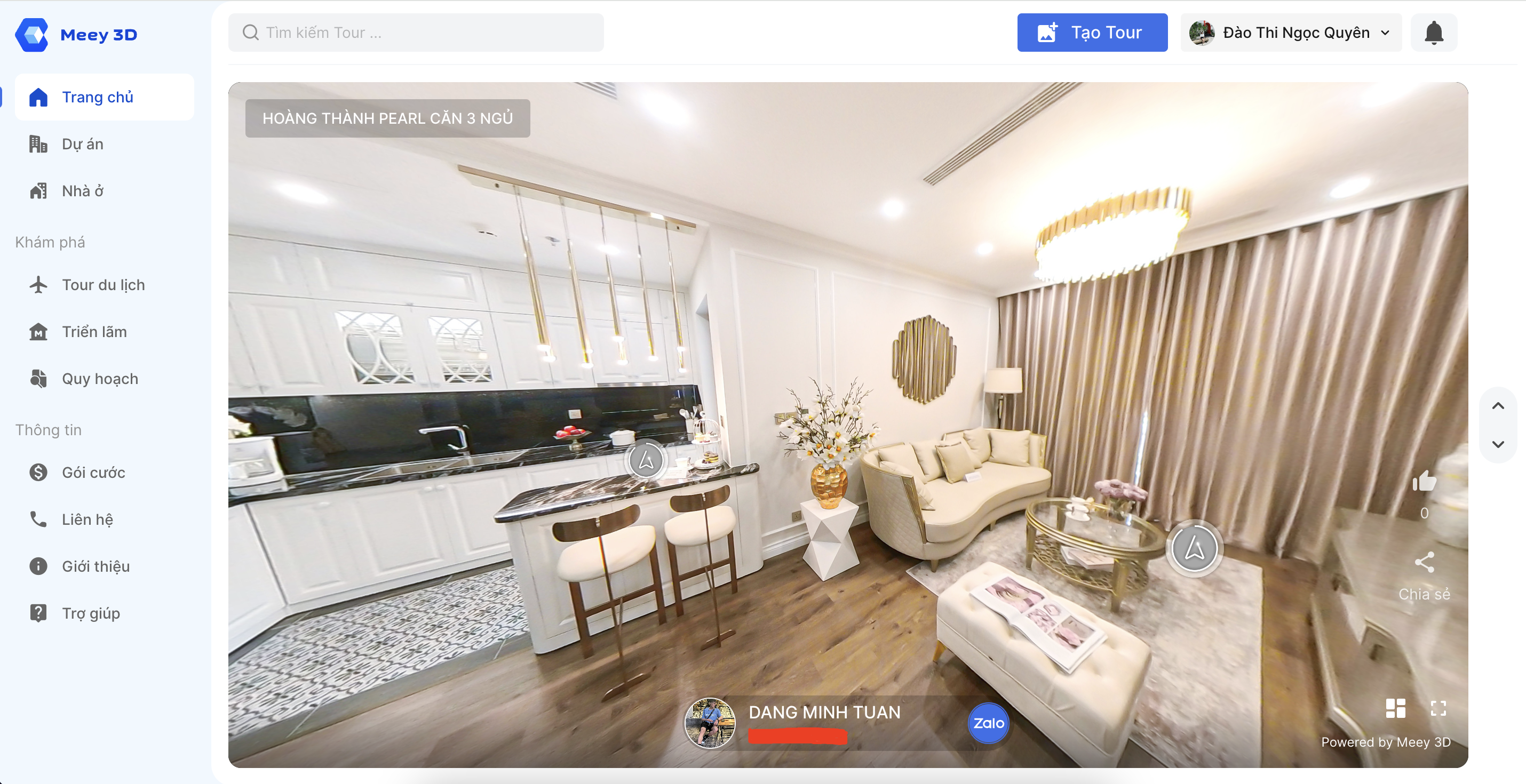 Giao diện trang chủ Meey 3D